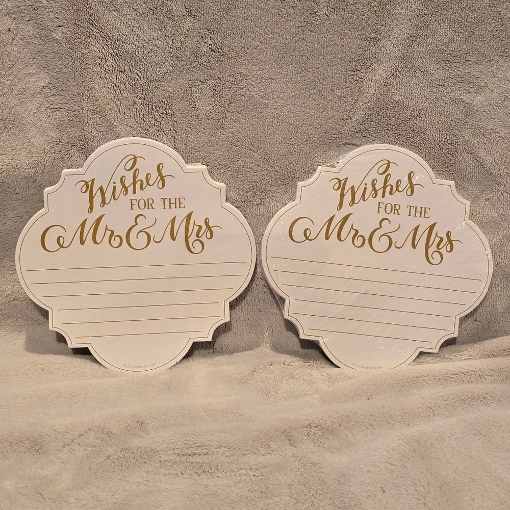Studio His & Hers Wedding Advice Notepads Gold White Quatrefoil